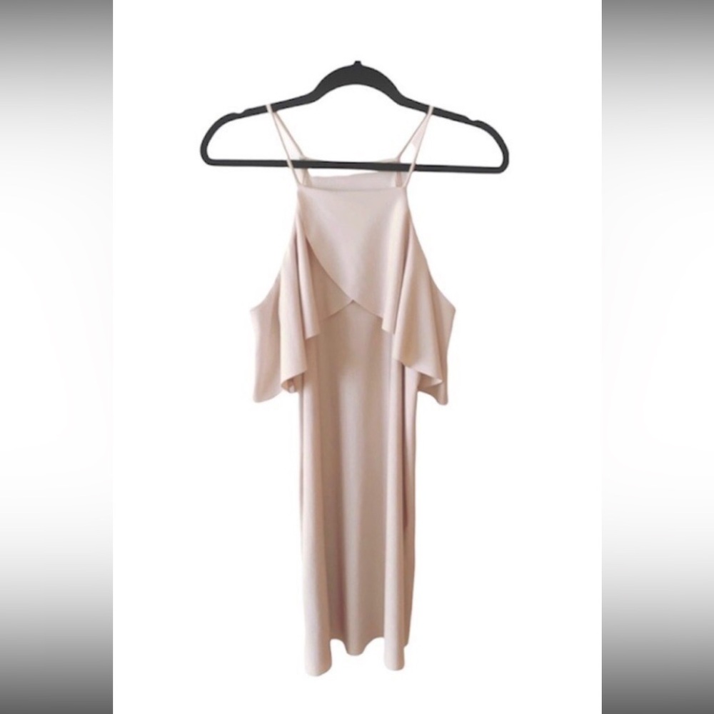 Zara Pink Tan Sleeveless Slip Dress Wedding Guest